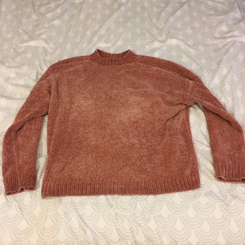 Blush Pink Chenille Pullover Sweater